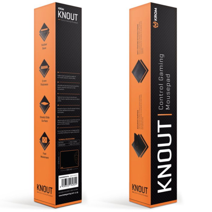 Krom Alfombrilla Gaming Knout Kontrol Negro y Naranja Krom Alfombrilla Gaming Knout Kontrol Negro y Naranja